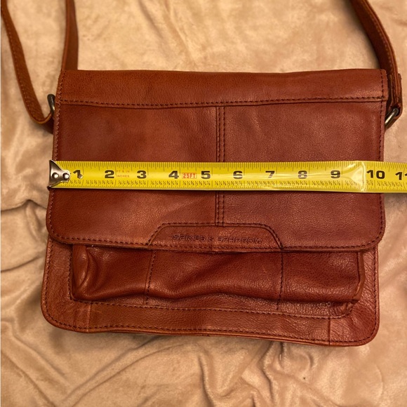 Spikes&Sparrow Unisex Messanger Stlye Flap Bag Crossbody Bag Brown Leather - Picture 8 of 10